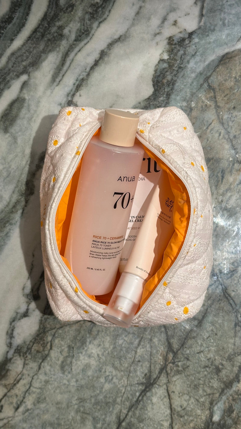 skincare tasje met producten